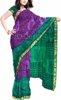Purple n Green Color Sico Saree