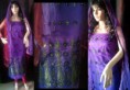 Unstitched Dress Material of Purple & Red 